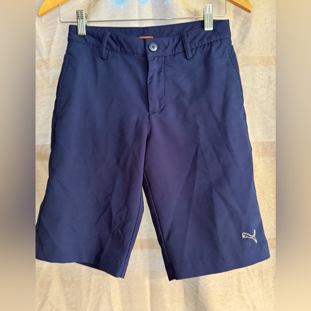 Puma Boys Juniors Tech Golf Shorts Navy Blue Size 10 DryCell